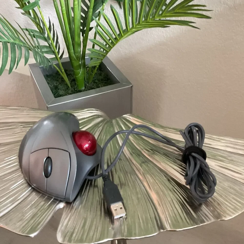 Trackman Logitech Wheel Optical Trackball Gray Mouse T-BB18